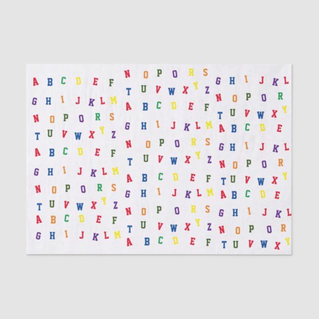 Papier Mousseline Papier Tissu ABC Baby shower (Recto)