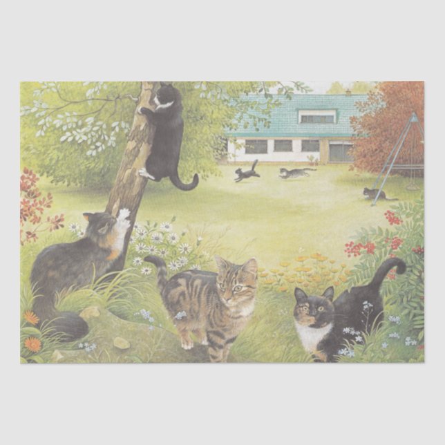 PAPIER MOUSSELINE PAPIER TISSU AMOUREUX DES CHATS (Recto)