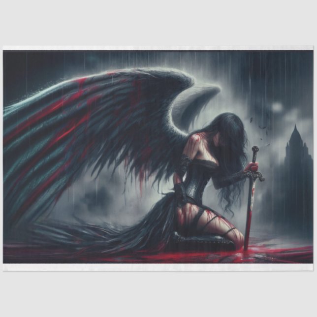 Papier Mousseline Papier Tissu Angel Guerrier (Recto)