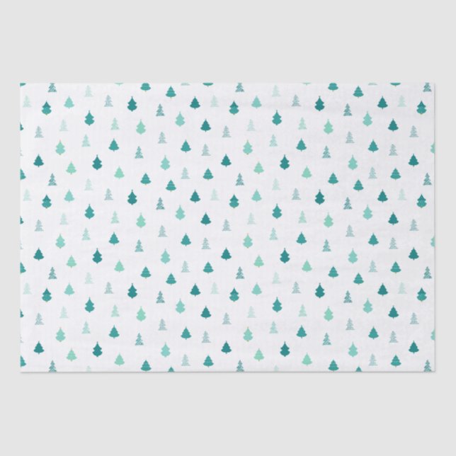 Papier Mousseline Papier Tissu Aqua Christmas Tree (Recto)