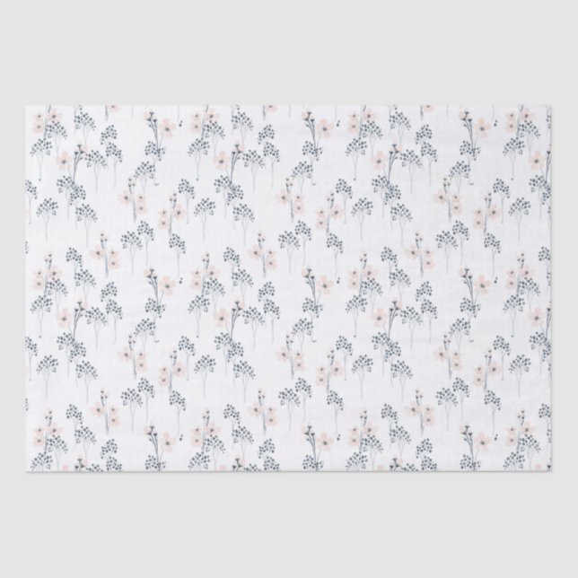 Papier Mousseline Papier Tissu Aquarelle fleur sauvage (Recto)