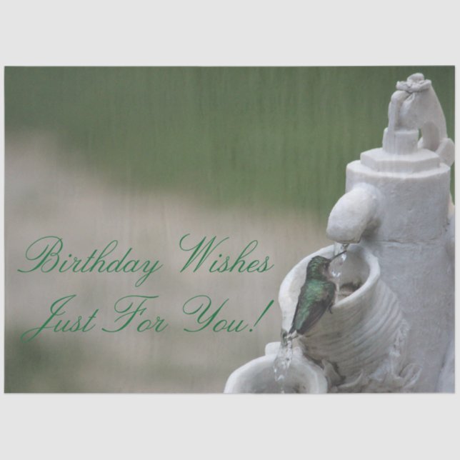 Papier Mousseline Papier Tissu Avec Colibri (Recto)