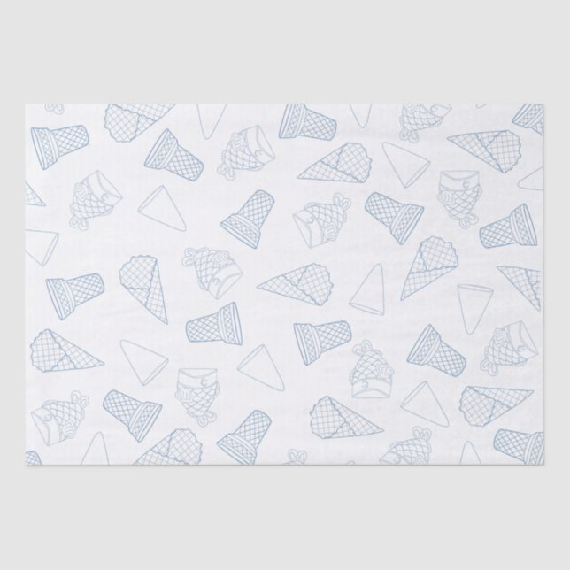 Papier Mousseline Papier Tissu Bleu Cones (Recto)