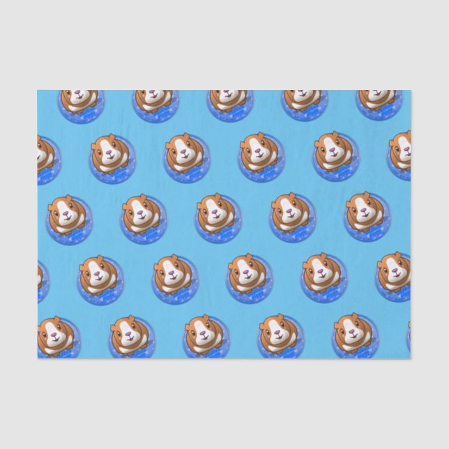 Papier Mousseline Papier Tissu bleu Piggy Booboo (Recto)