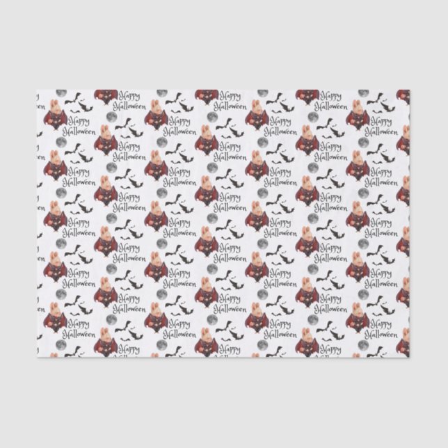 Papier Mousseline Papier Tissu Bunny Halloween (Recto)