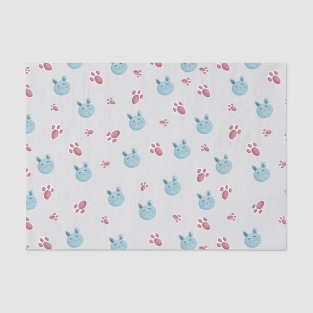 Papier Mousseline Papier Tissu Bunny - Joli Enveloppement Cadeau Lap (Recto)