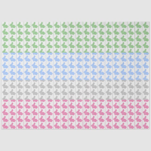 Papier Mousseline Papier Tissu Bunny Pastel de Pâques (Recto)