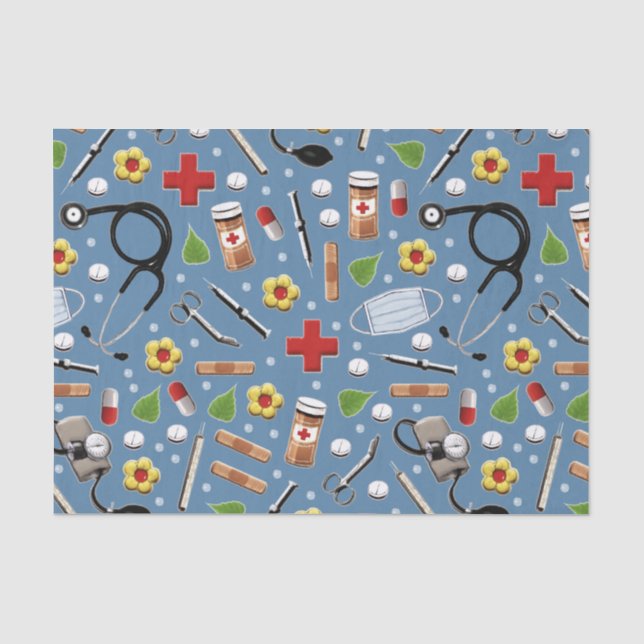 Papier Mousseline Papier Tissu Cadeau Infirmière (Recto)