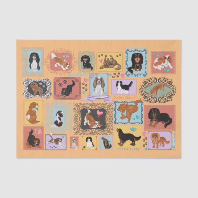 Papier Mousseline Papier Tissu Cavalier King Charles Spaniel (Recto)