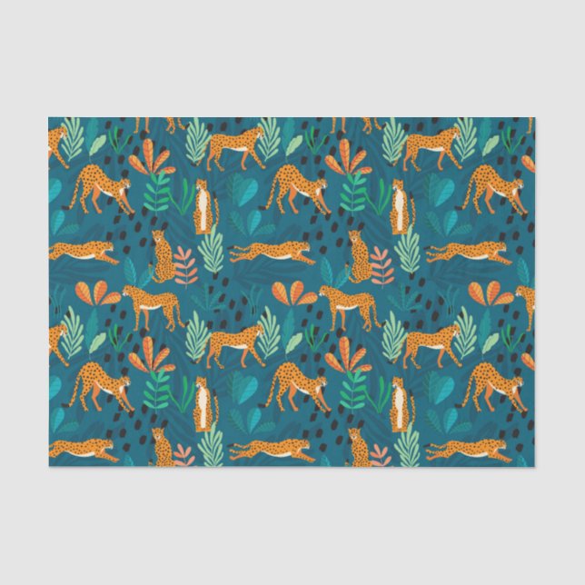 Papier Mousseline Papier Tissu Cheetah (Recto)