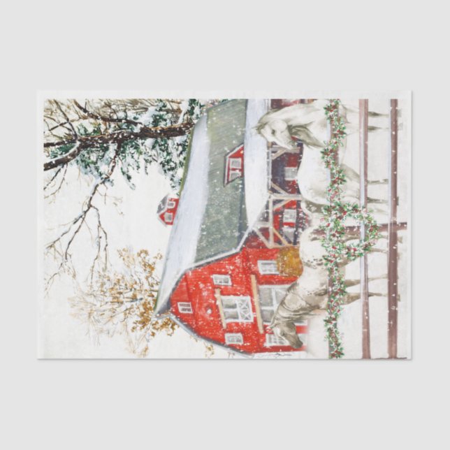 Papier Mousseline Papier Tissu Chevaux d'hiver (Recto)