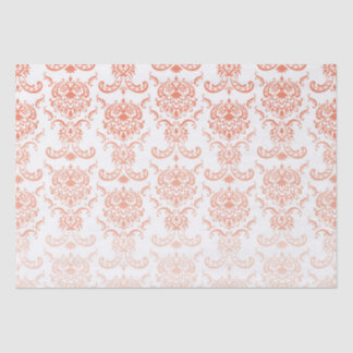 Papier Mousseline Papier Tissu Coral Ombre Damask