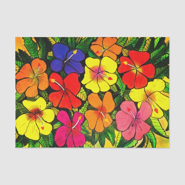 Papier Mousseline Papier Tissu couleur Hibiscus (Recto)