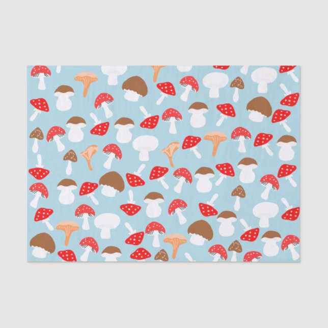 Papier Mousseline Papier Tissu Cute Champignons (Recto)