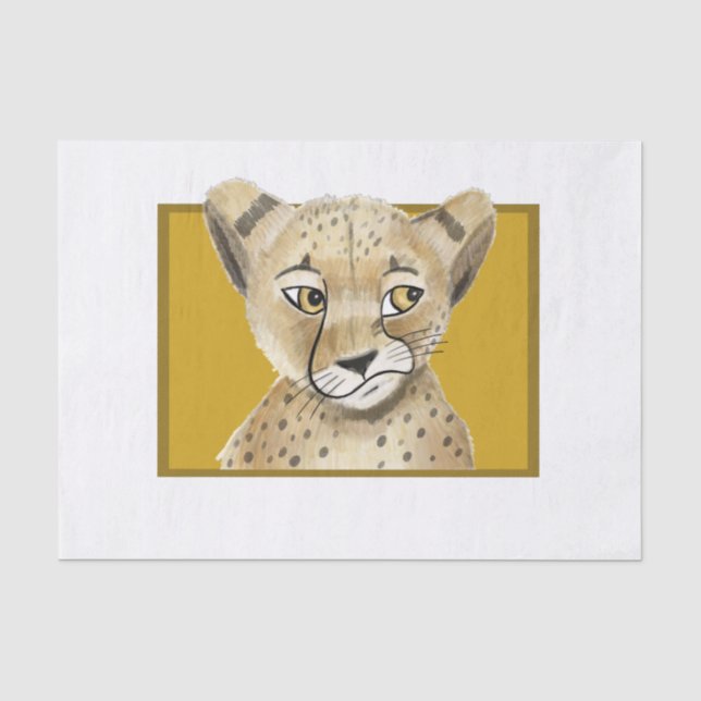 Papier Mousseline Papier Tissu Cute Cheetah - Safari animal cadeau (Recto)