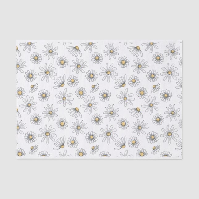 Papier Mousseline Papier Tissu Daisy (Recto)