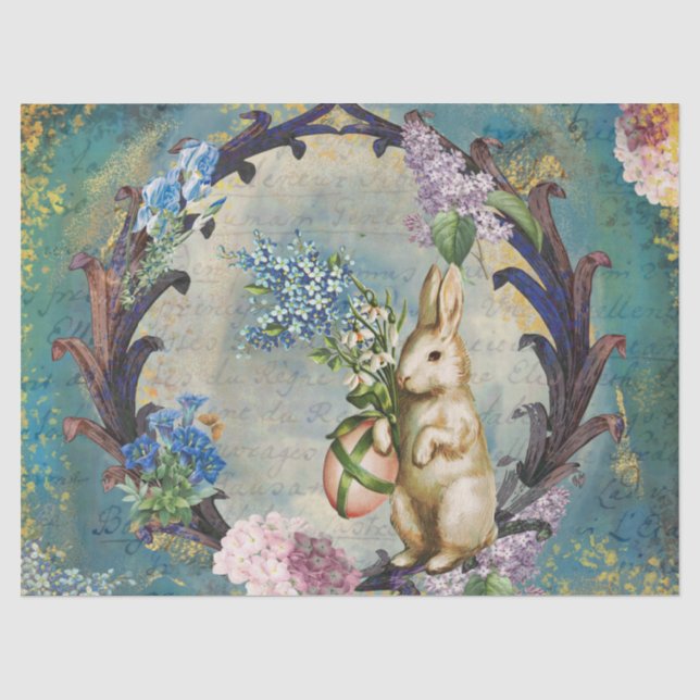 Papier Mousseline Papier tissu de Bunny Blue Decoupage (Recto)