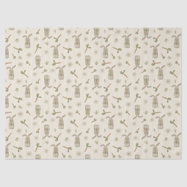 Papier Mousseline Papier tissu de Bunny de printemps (Recto)