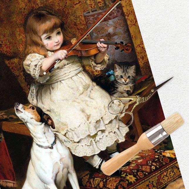 Papier Mousseline Papier Tissu de chat de chien vintage (Créateur téléchargé)