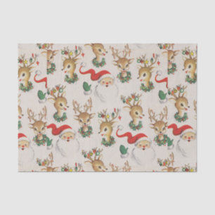 Papier Mousseline Papier Tissu De Conception Vintage Retro Père Noël