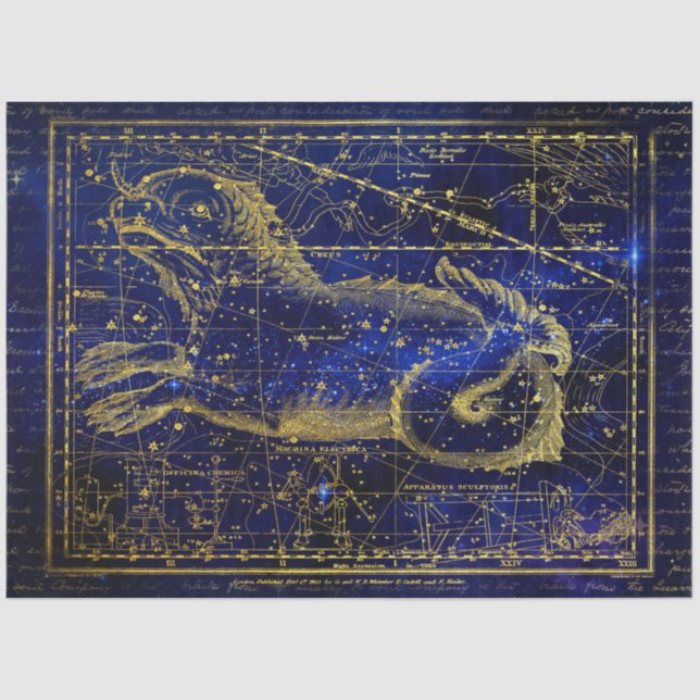 Papier Mousseline papier tissu de constellation cetus (Recto)