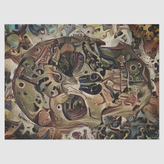 Papier Mousseline Papier Tissu de découpage du crâne vapeur (Recto)