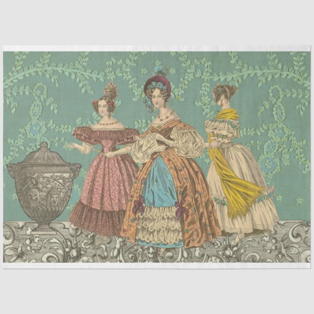 Papier Mousseline Papier Tissu De Découpage - Mode Français (Recto)