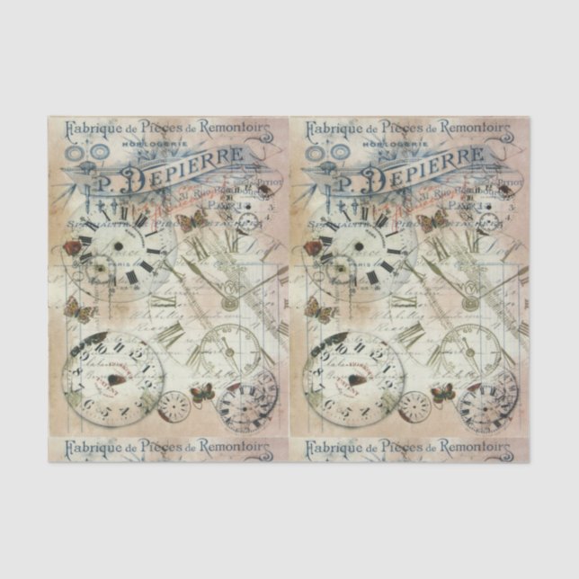 Papier Mousseline Papier Tissu De Découpage - Papillon Toucher Vinta (Recto)