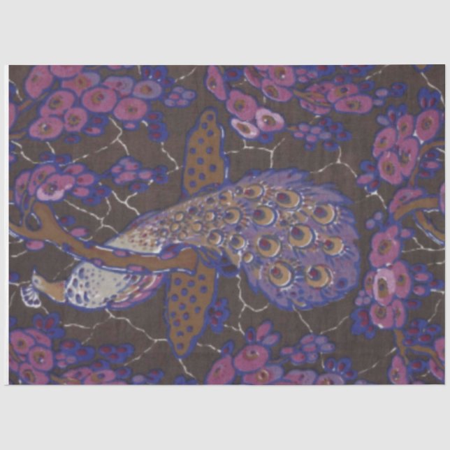 Papier Mousseline Papier Tissu De Découpage Peacock Violet (Recto)