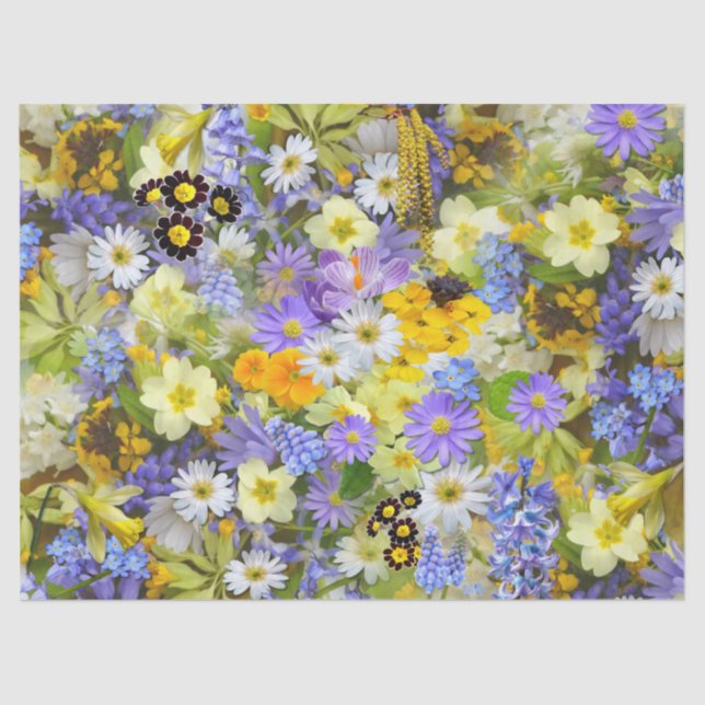 Papier Mousseline papier tissu de fleurs de printemps (Recto)