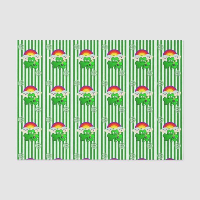 Papier Mousseline Papier Tissu de la Saint Patrick Clover (Recto)
