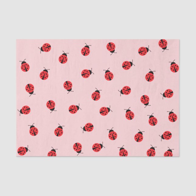 Papier Mousseline Papier Tissu De Ladybug Rose (Recto)