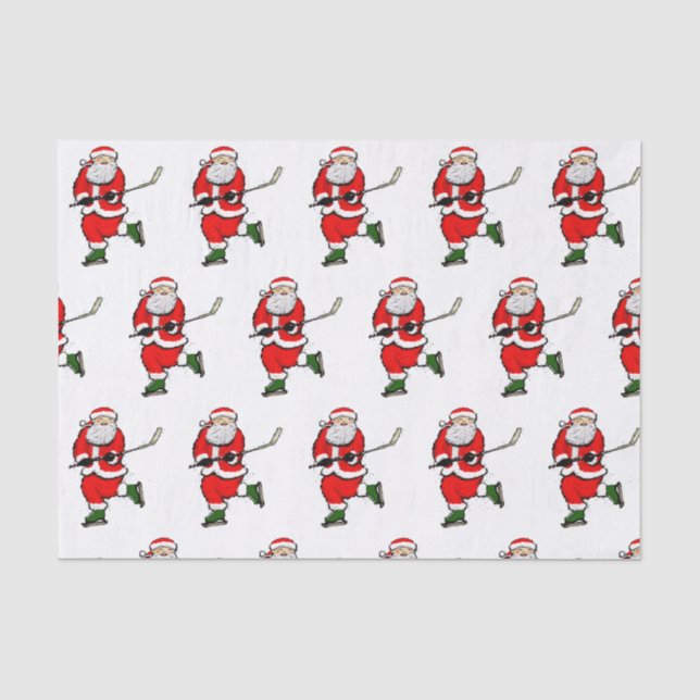Papier Mousseline Papier Tissu de Noël de Hockey (Recto)