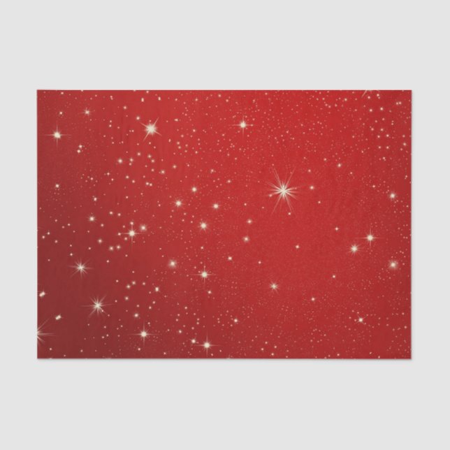 Papier Mousseline Papier Tissu de Noël Stand Red Night Sky (Recto)