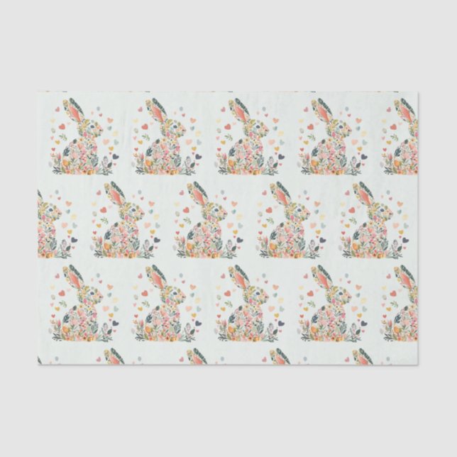 Papier Mousseline Papier Tissu De Pâques De Lapin Délicat (Recto)