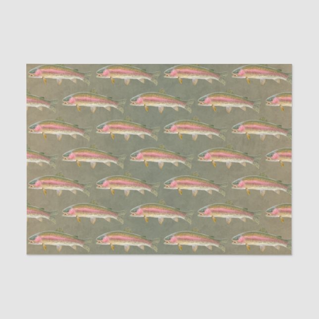 Papier Mousseline Papier Tissu de pêche à la truite arc-en-ciel (Recto)