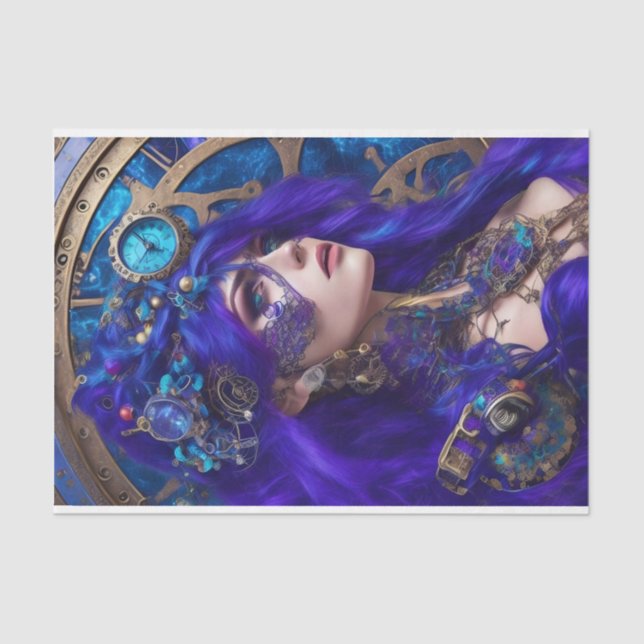 Papier Mousseline Papier Tissu Découpage - Steampunk moderne (Recto)