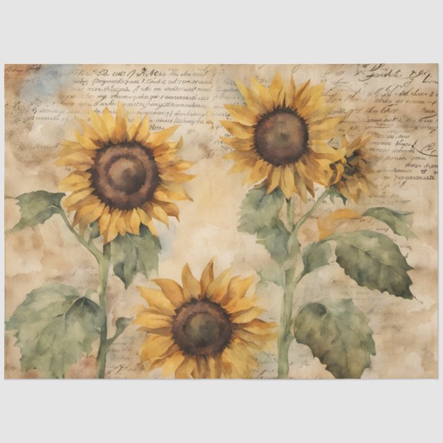 Papier Mousseline Papier Tissu Des Fleurs De Soleil Jamais Suffisamm (Recto)