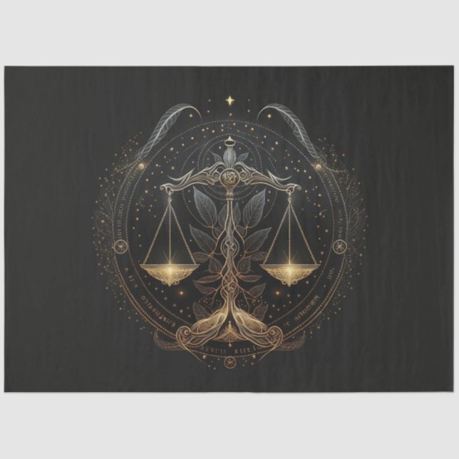 Papier Mousseline Papier Tissu Design 7 série Zodiac (Recto)