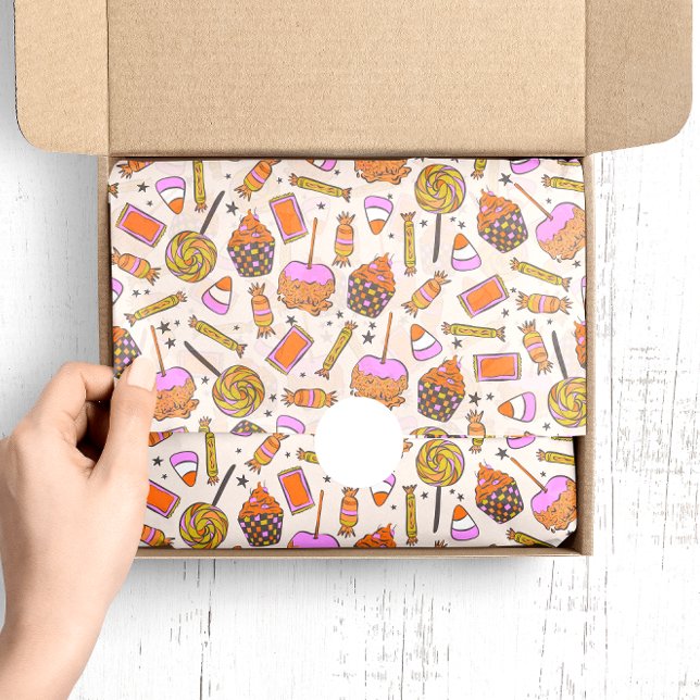 Papier Mousseline Papier Tissu D'Halloween À Thème De Bonbons Whimsi (Créateur téléchargé)