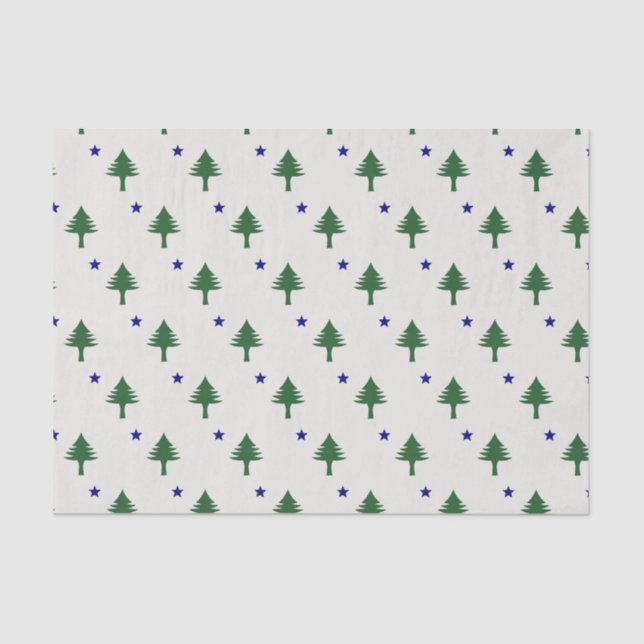 Papier Mousseline Papier Tissu du drapeau du Maine (Recto)