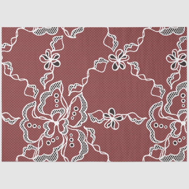 Papier Mousseline Papier Tissu en dentelle noire vintage (Recto)