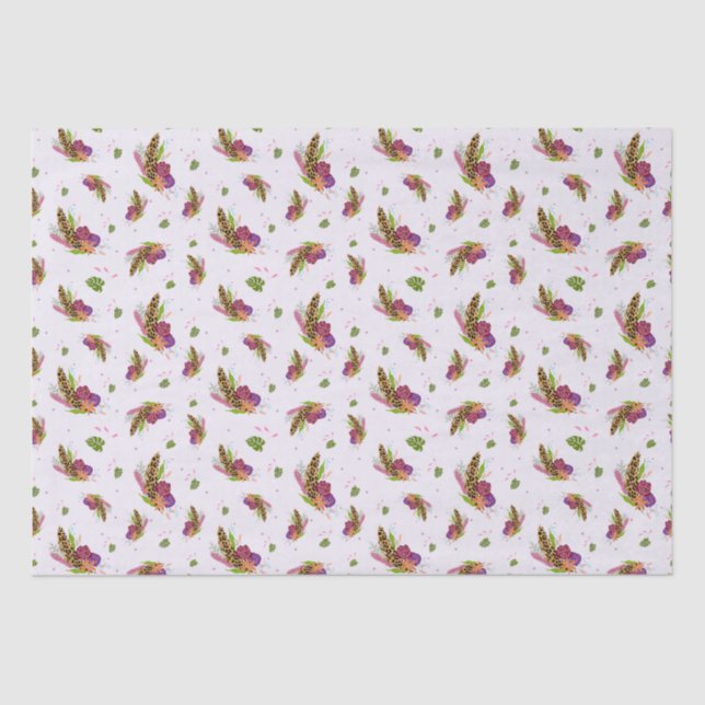 Papier Mousseline Papier Tissu En Fleur De Jungle Sauvage (Recto)