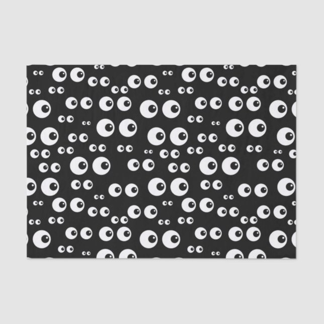 Papier Mousseline Papier Tissu Eyeball Noir & Blanc (Recto)