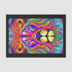 Papier Mousseline papier tissu face lion