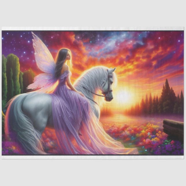 Papier Mousseline Papier Tissu Fairy Horse (Recto)