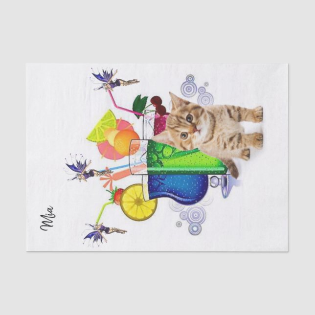 Papier Mousseline Papier Tissu Fairy Kitten Boissons (Recto)