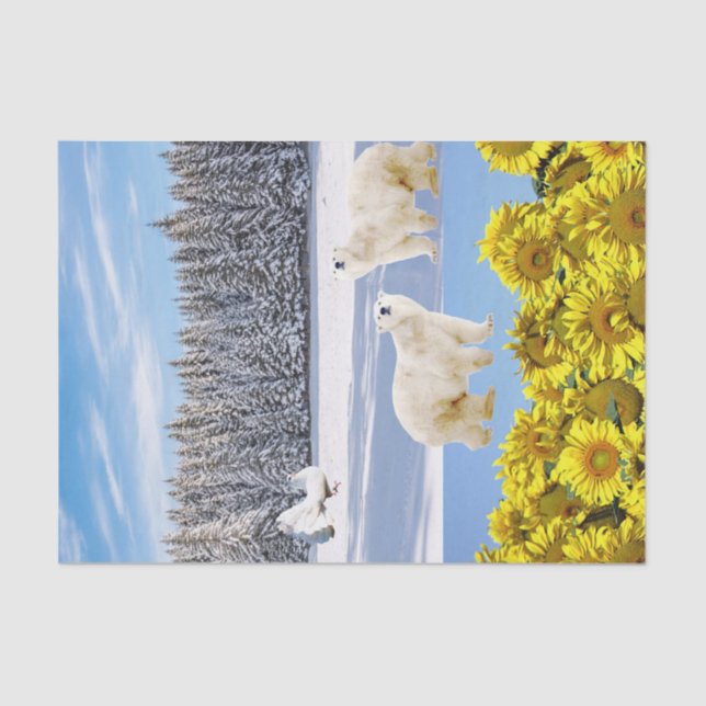 Papier Mousseline Papier Tissu floral de tournesol (Recto)