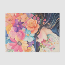 Papier Tissu Floral Girl