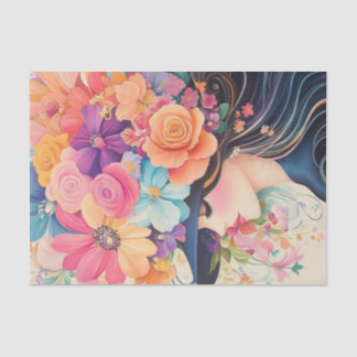 Papier Mousseline Papier Tissu Floral Girl